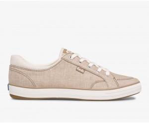 Keds Center II Chambray Stripe Beige | 0719-CFVIB