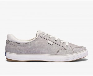 Keds Center II Chambray Stripe Grey | 4756-NQCIU