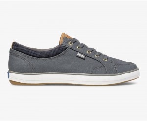 Keds Center Waxed Canvas Grey | 0592-KOBVJ