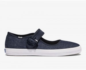 Keds Champion Mary Jane Eco Denim Blue | 7593-IEZSQ