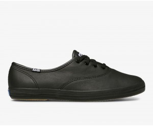 Keds Champion Originals Leather Black | 5704-ZVJUP