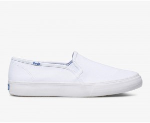 Keds Double Decker Canvas White | 9621-ERLQY