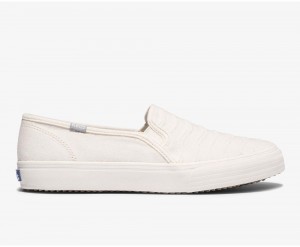 Keds Double Decker Ribbed Wave Jersey White | 6378-QNLBM