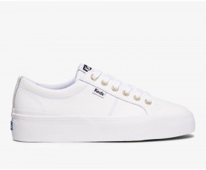 Keds Jump Kick Duo Leather White | 4625-JZNGE