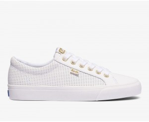 Keds Jump Kick Perf Leather White | 9531-MDWTO