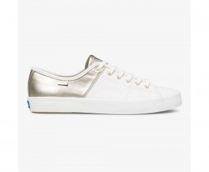 Keds Kickstart 50/50 Leather Metallic White/Silver White / Silver | 6109-BRPJC