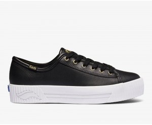 Keds Triple Kick AMP Leather Black | 6358-BEMGY