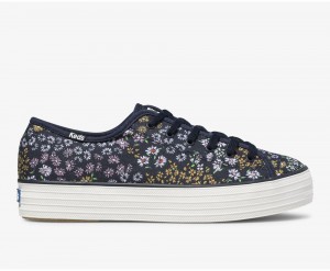 Keds Triple Kick Floral Navy | 0436-GMXJA