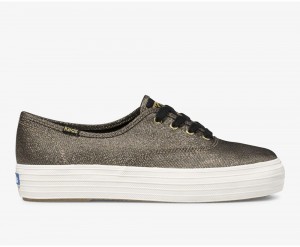 Keds Triple Metallic Twill Gold | 5071-GALKD