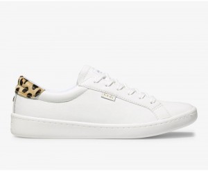 Keds x Kate Spade New York Ace Leather Calf Hair White | 3861-ZJYPR