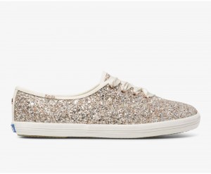 Keds x Kate Spade New York Champion Glitter Rose Gold | 2059-MSONZ