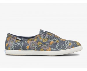 Keds x Organic Cotton Chillax Washable Ripple Twill Navy / Multicolor | 8209-WMCTQ