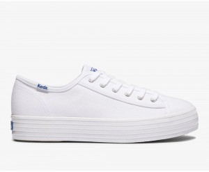 Keds x Organic Cotton Triple Kick White | 5342-GIVJN