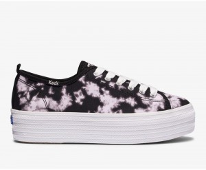 Keds x Organic Cotton Triple Up Tie Dye Black / Purple | 0136-NFUEC