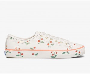 Keds x Rifle Paper Co. Kickstart Mini Strawberries White | 0648-VCMGR