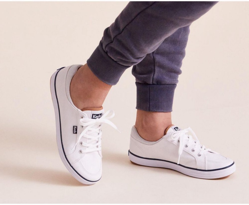 Keds Center II Canvas Stripe White | 2769-MWAYX