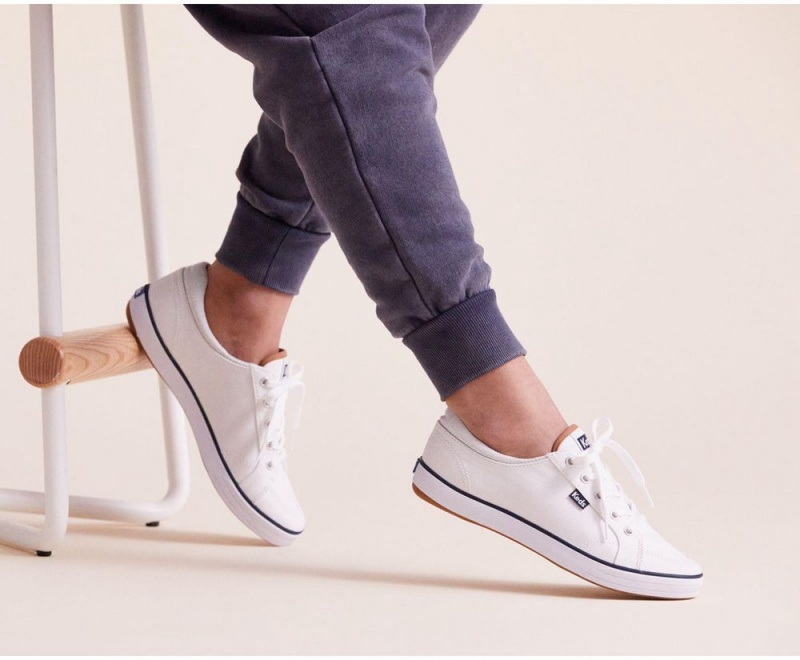 Keds Center II Canvas Stripe White | 2769-MWAYX