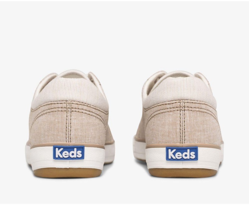 Keds Center II Chambray Stripe Beige | 0719-CFVIB