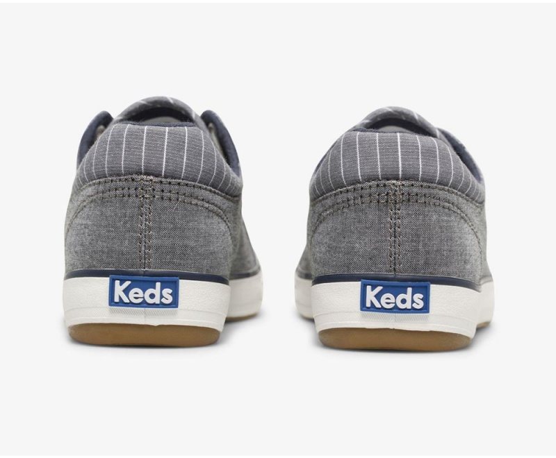 Keds Center II Chambray Stripe Navy | 7604-IEZVG