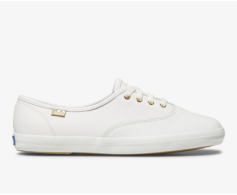 Keds Champion Luxe Leather White | 7328-DRXLY