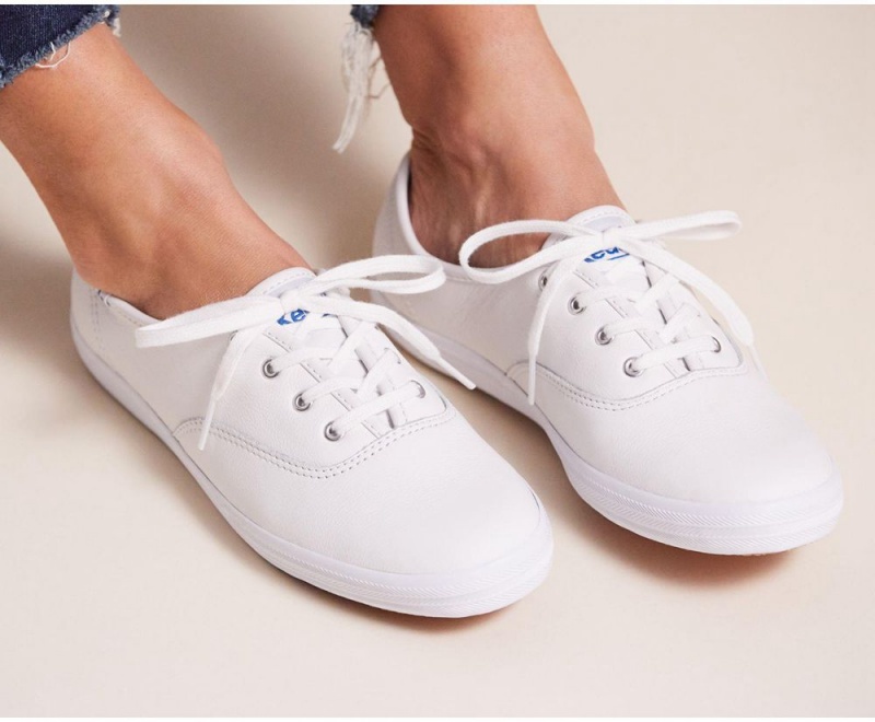 Keds Champion Originals Leather White | 2418-PUZAY