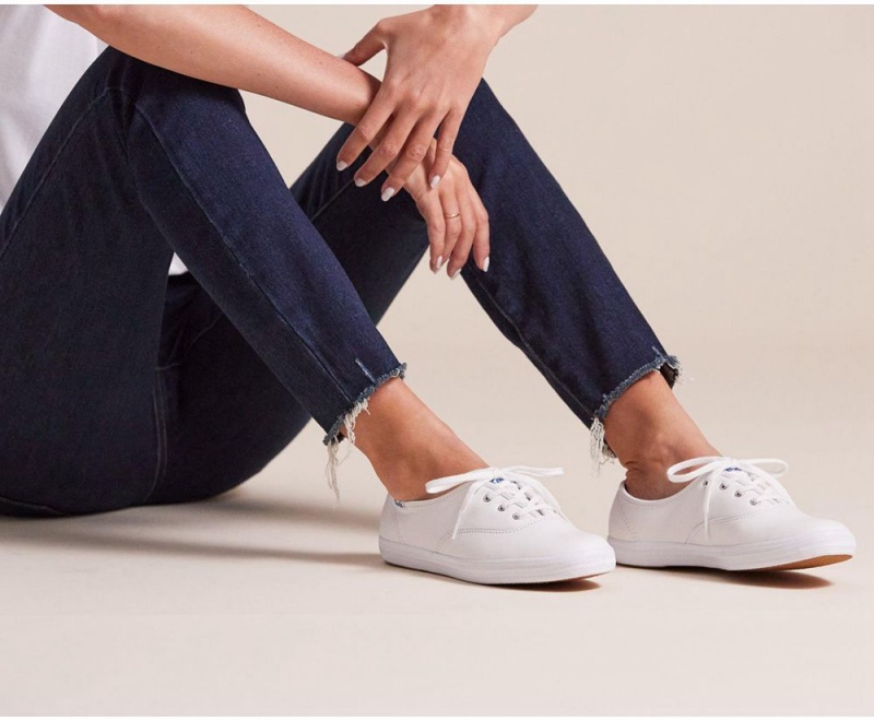 Keds Champion Originals Leather White | 2418-PUZAY