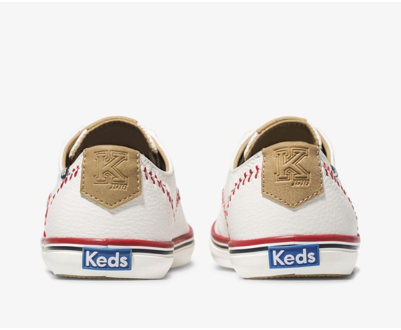 Keds Champion Pennant Leather White | 7264-JWZKG