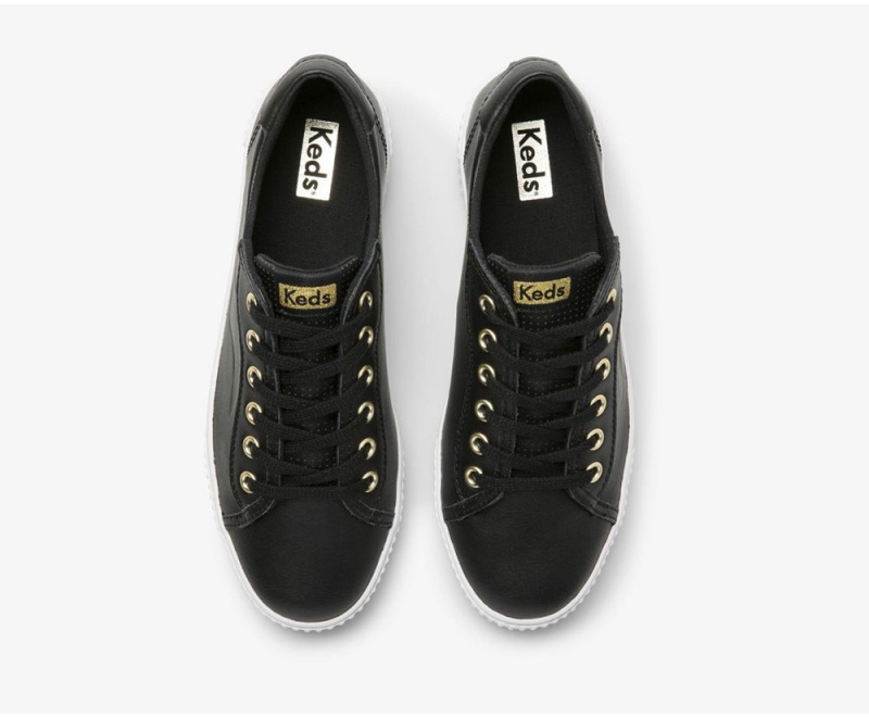 Keds Crew Kick Alto Leather Black | 4081-WAOTR