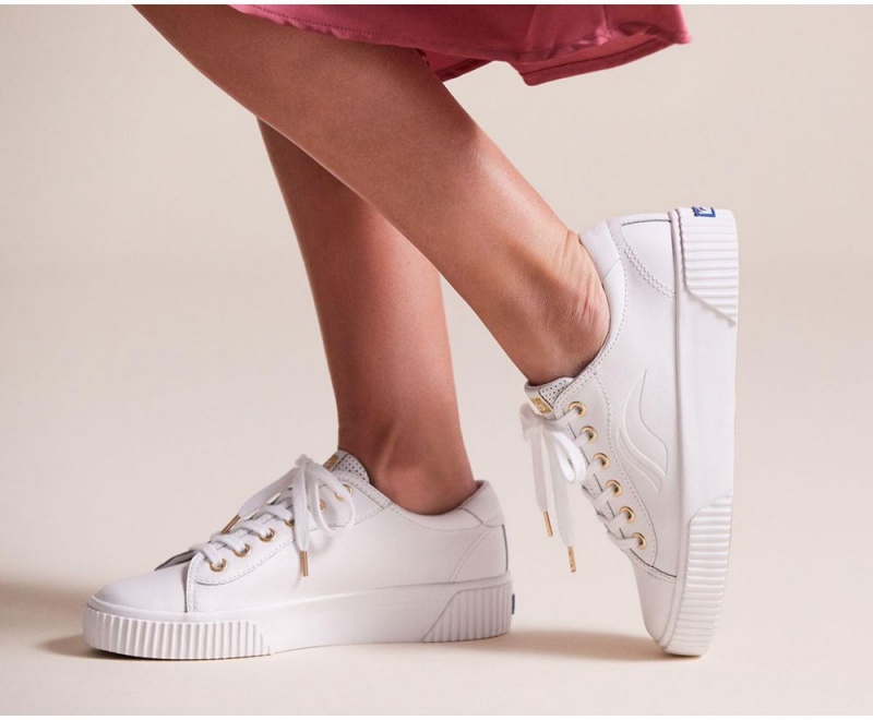 Keds Crew Kick Alto Leather White | 4537-OPJYV