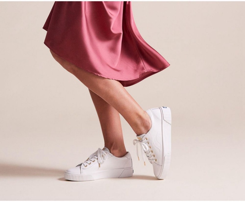 Keds Crew Kick Alto Leather White | 4537-OPJYV