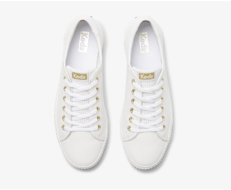 Keds Crew Kick Alto Leather White | 4537-OPJYV