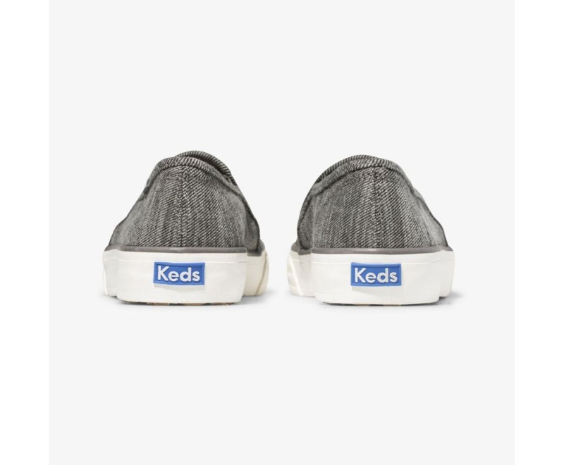 Keds Double Decker Brushed Denim Black | 7386-LCFNJ