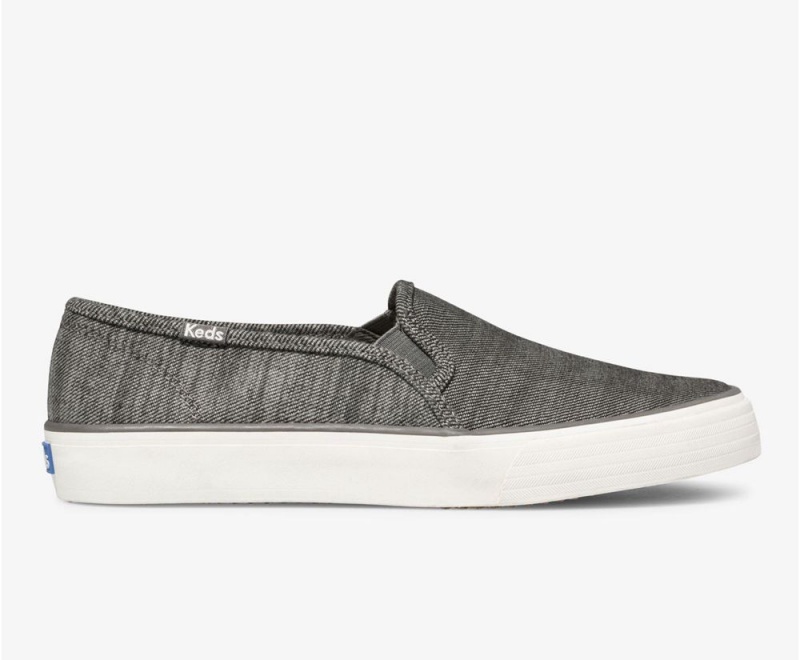 Keds Double Decker Brushed Denim Black | 7386-LCFNJ