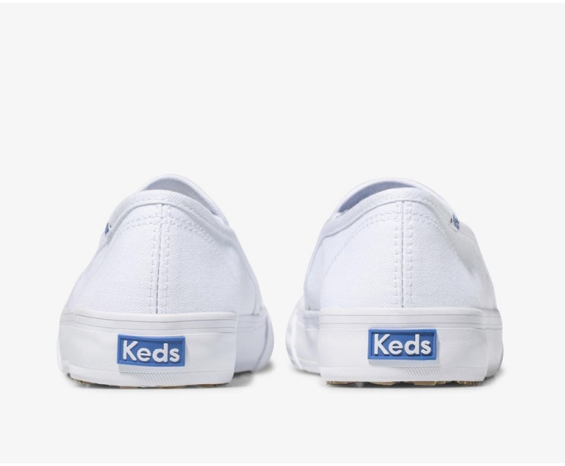 Keds Double Decker Canvas White | 9621-ERLQY