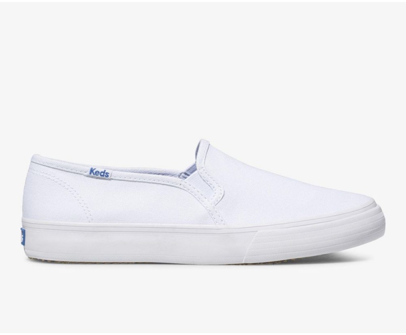 Keds Double Decker Canvas White | 9621-ERLQY