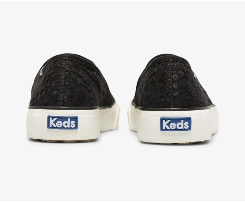 Keds Double Decker Eyelet Black | 9354-APEJG