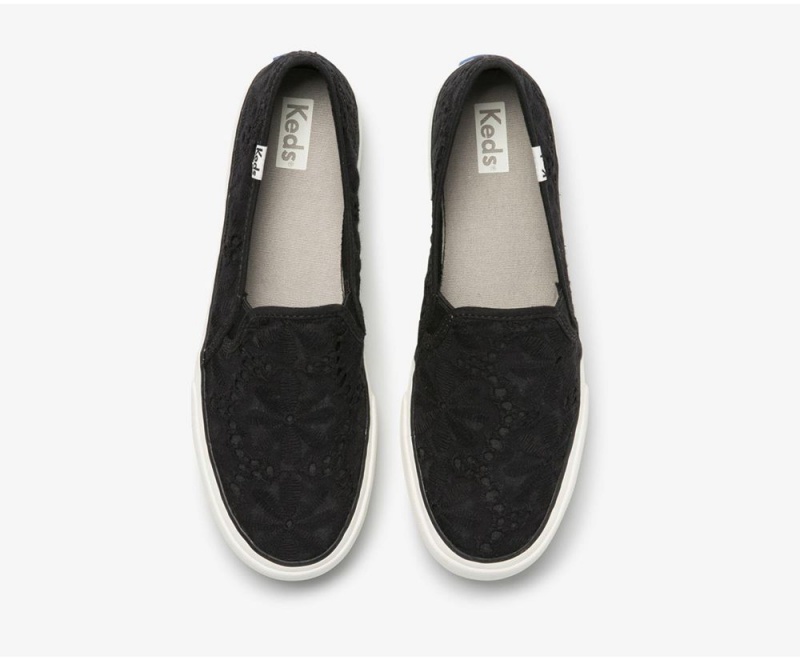 Keds Double Decker Eyelet Black | 9354-APEJG