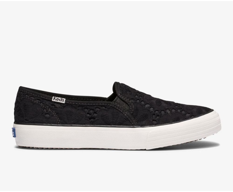 Keds Double Decker Eyelet Black | 9354-APEJG