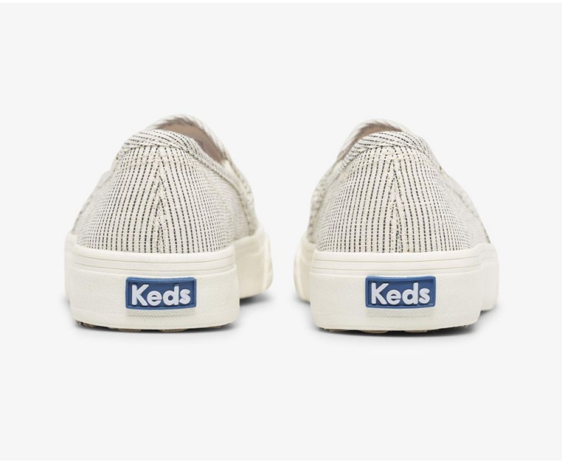 Keds Double Decker Ikat Stripe White / Black | 1720-KBVRH