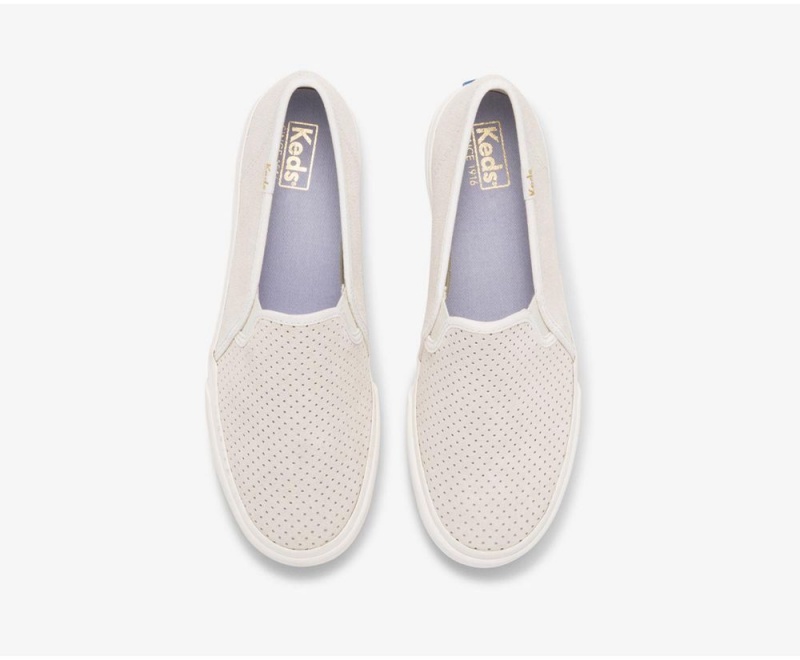 Keds Double Decker Perf Suede Beige | 0678-ARYMB