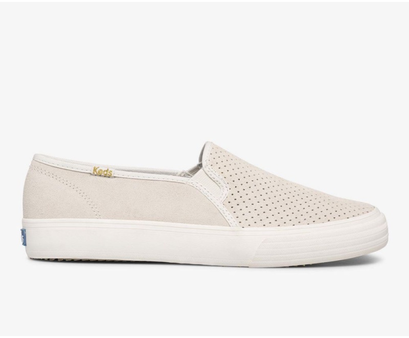 Keds Double Decker Perf Suede Beige | 0678-ARYMB