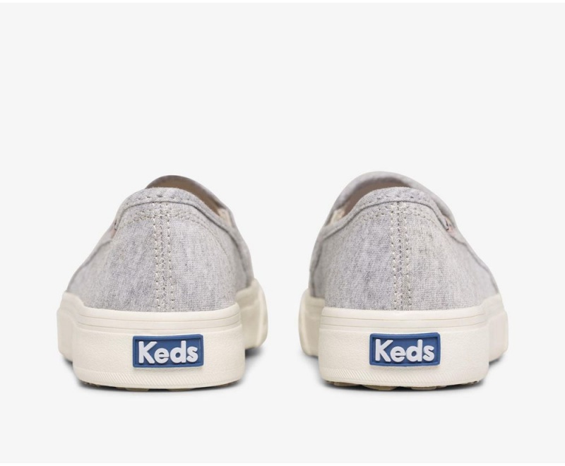 Keds Double Decker Ribbed Wave Jersey Grey | 6820-QYBWD