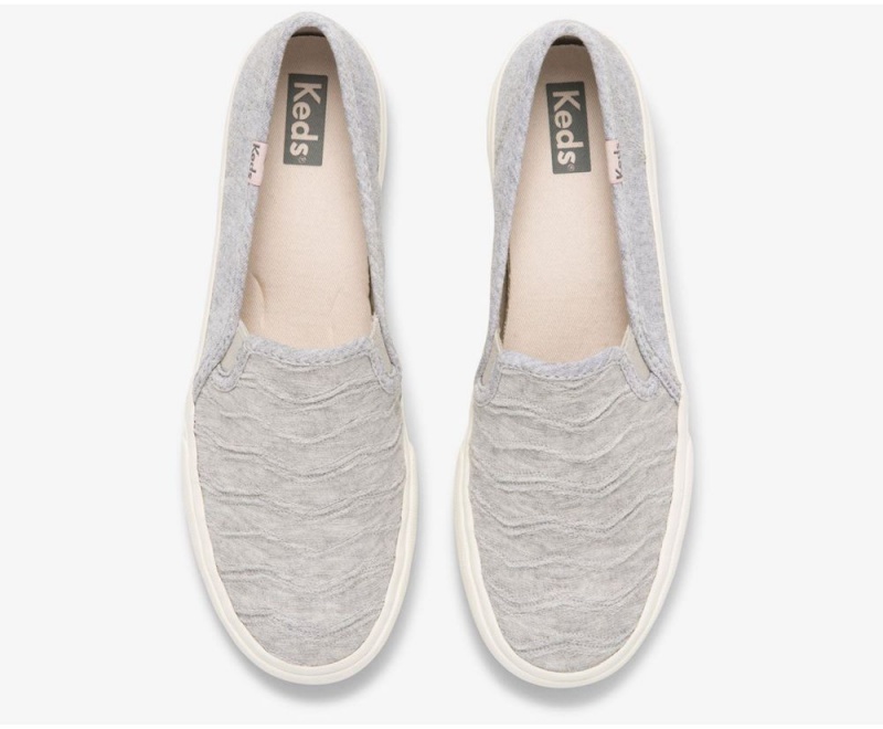 Keds Double Decker Ribbed Wave Jersey Grey | 6820-QYBWD