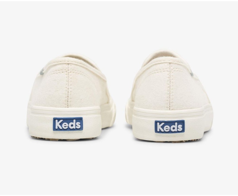 Keds Double Decker Ribbed Wave Jersey White | 6378-QNLBM