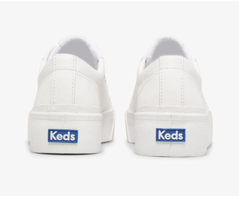 Keds Jump Kick Duo Leather White | 4625-JZNGE