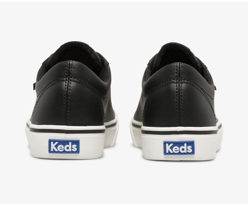 Keds Jump Kick Leather Black | 6384-FNOSU