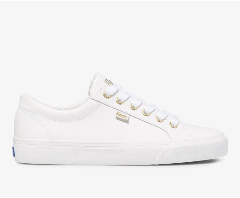 Keds Jump Kick Leather White | 5032-QGFSR