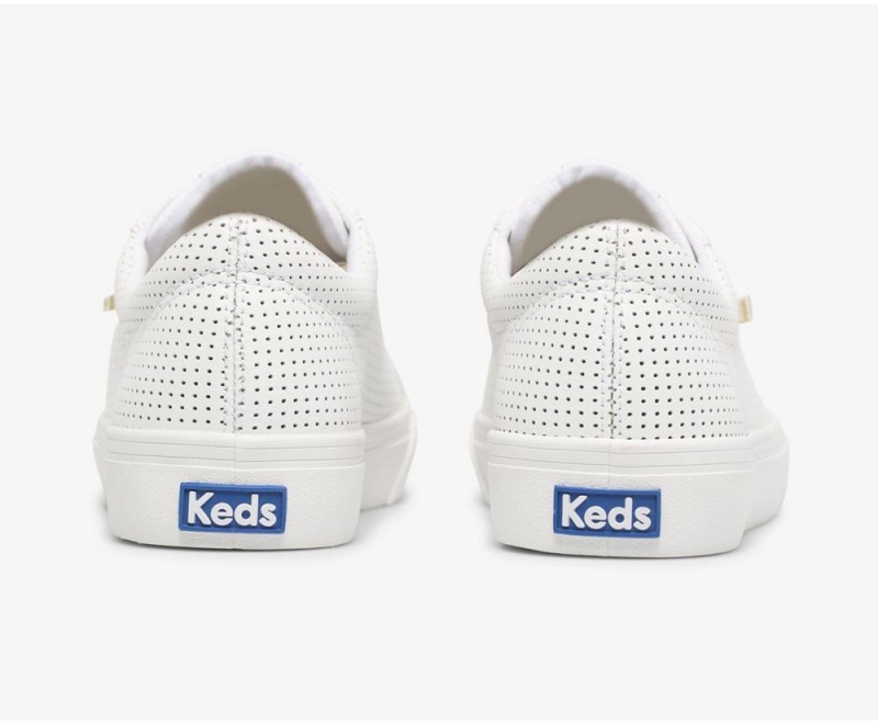 Keds Jump Kick Perf Leather White | 9531-MDWTO