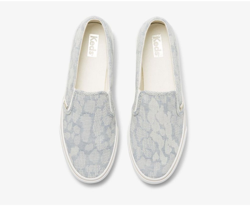 Keds Jump Kick Slip Chambray Blue | 2731-GNEAQ