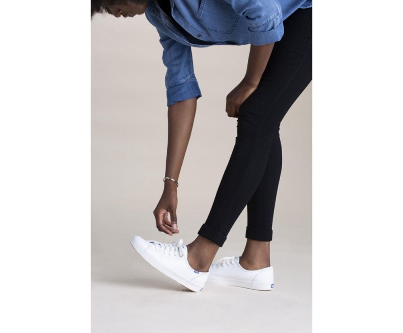 Keds Kickstart Leather White | 7529-VXZWR